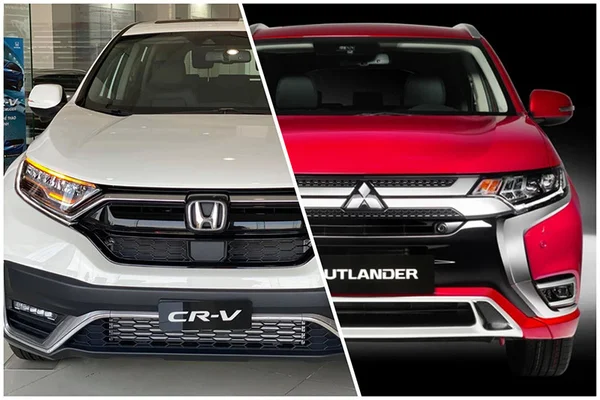 Mitsubishi Outlander 2023 có lợi thế với mức giá thấp hơn so với Honda CR-V