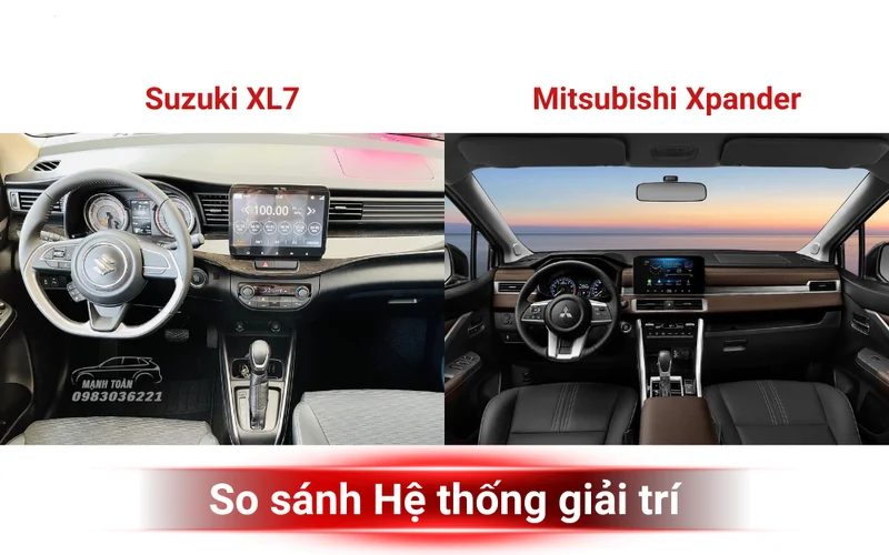 So sánh Suzuki XL7 và Mitsubishi Xpander 2024 quá khó chọn 4 So sánh XL7 và Xpander về hệ thống giải trí