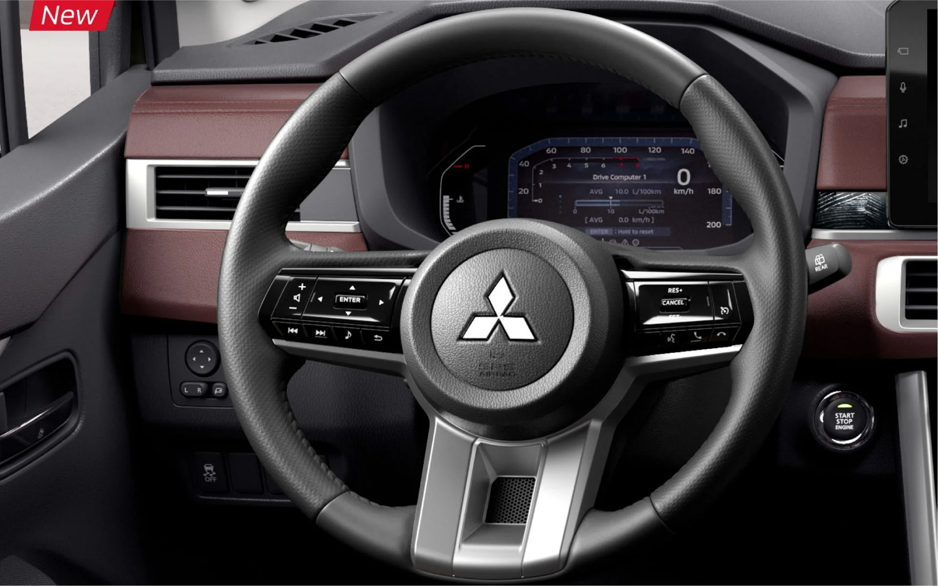 Thiết kế vô lăng 3 chấu bọc da sang trọng, tích hợp nhiều phím đa chức năng​​