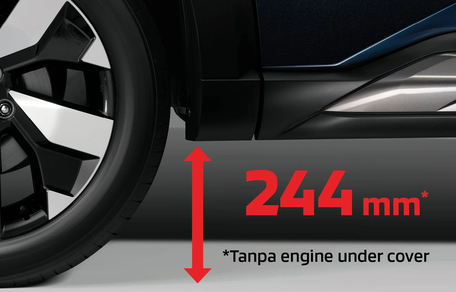 Khoảng sáng gầm Mitsubishi Destinator 2025 cao 244 mm