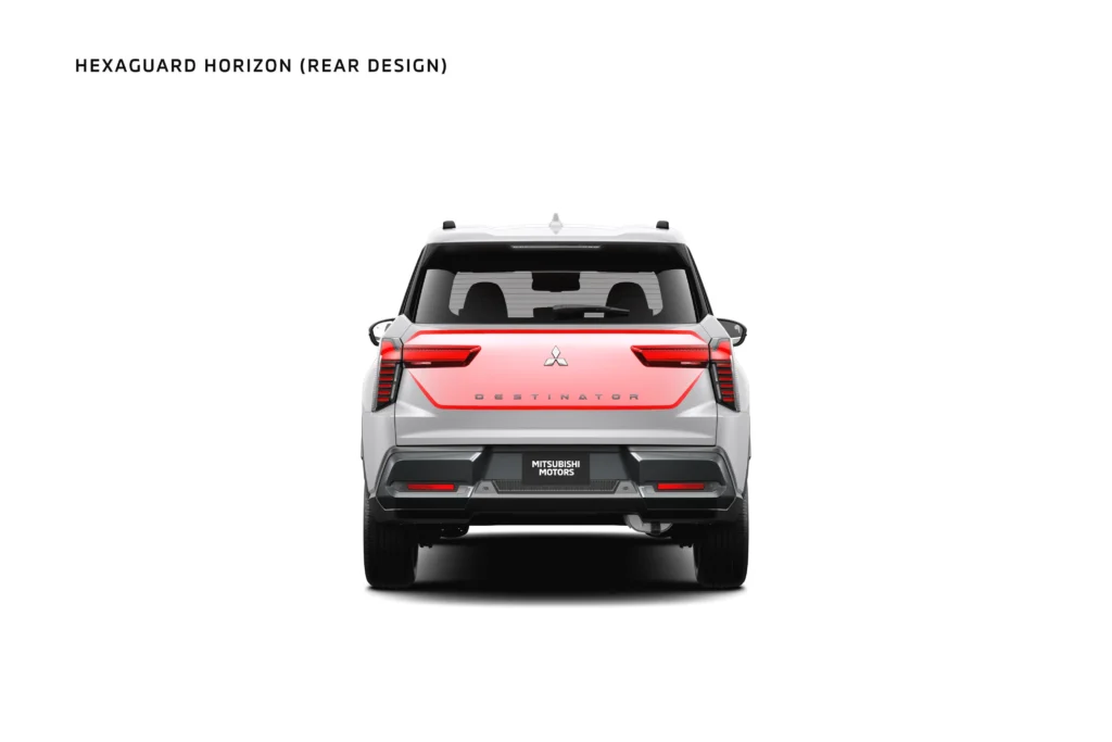 Đuôi xe Mitsubishi Destinator 2025 thiết kế Hexaguard Horizon bề thế