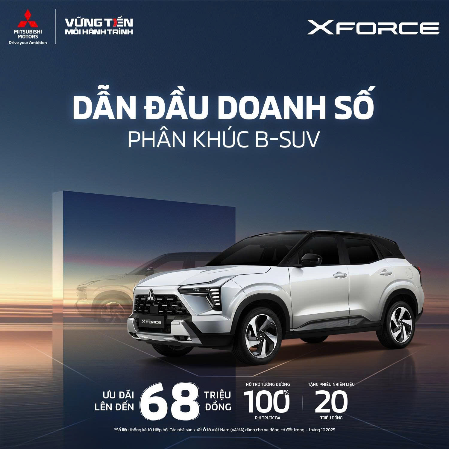 Giá xe Mitsubishi Xforce lăn bánh khuyến mãi lớn đại hội giảm trong Tháng 11/2025