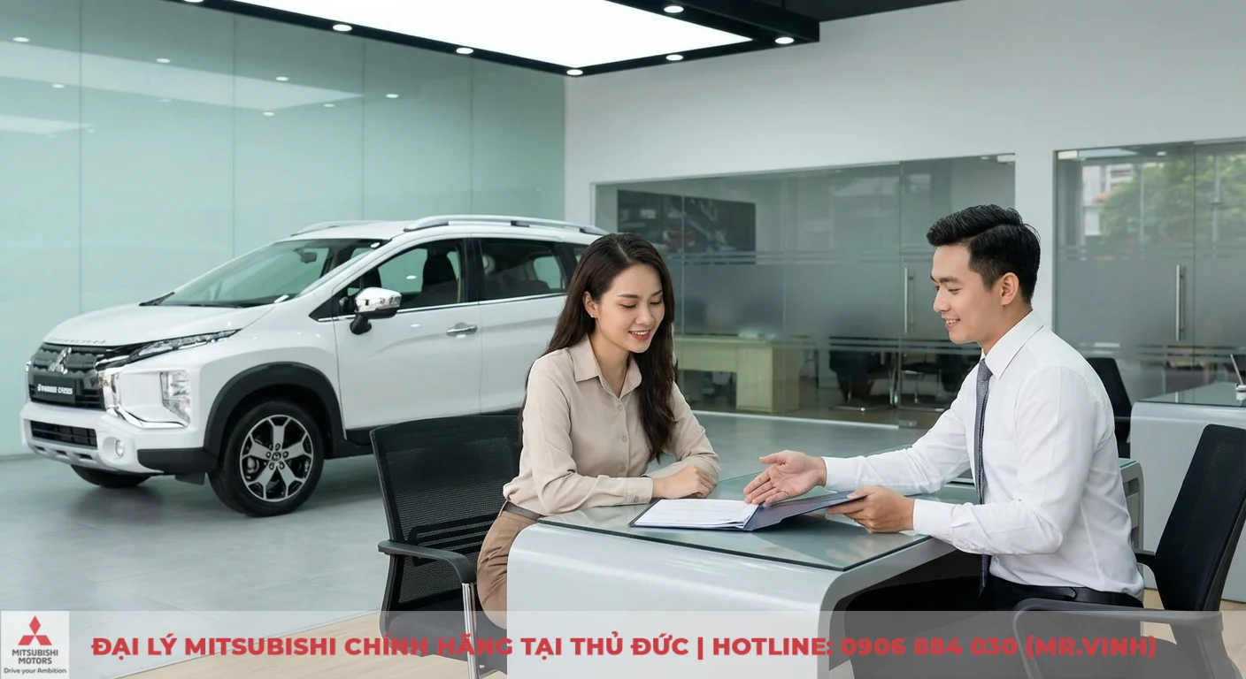 Kh&aacute;ch h&agrave;ng v&agrave; nh&acirc;n vi&ecirc;n đại l&yacute; trao đổi chi ph&iacute;, khả năng giữ gi&aacute; v&agrave; gi&aacute; trị đầu tư xe Mitsubishi Xpander Cross