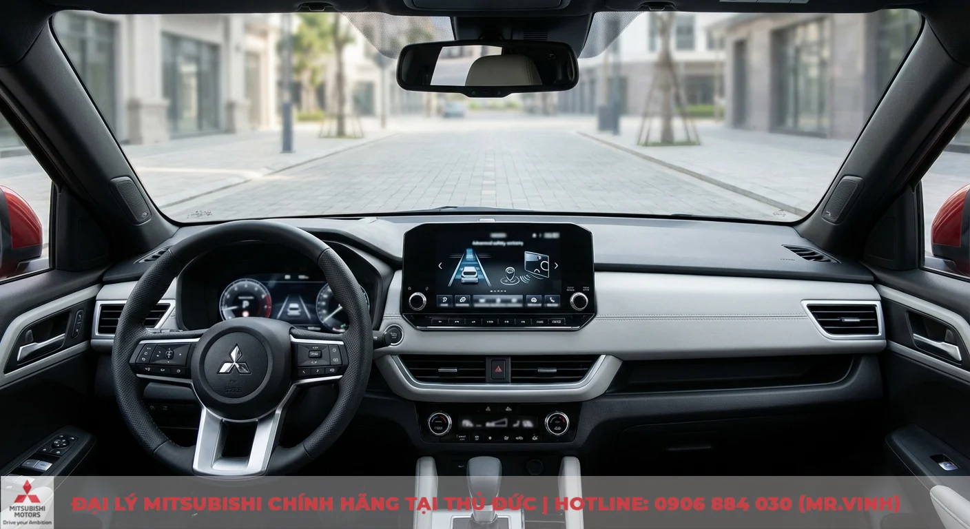 Đại lý Xforce 2026 TP.HCM - Cập nhật tin tức & báo giá mới nhất 2 Công nghệ an toàn và hỗ trợ lái tiên tiến của Mitsubishi Xforce 2026 trên giao diện màn hình điều khiển