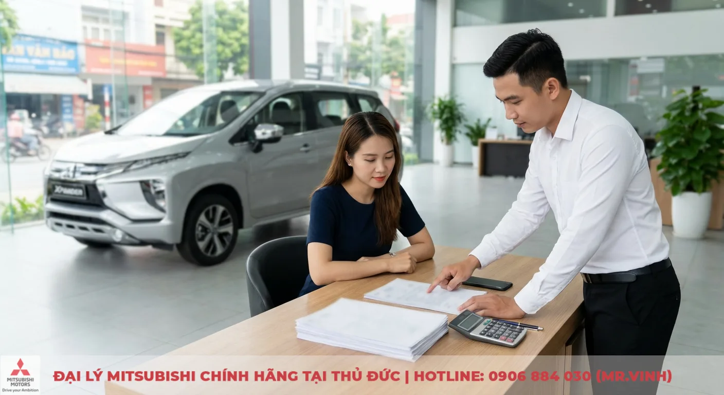 Đại lý Xpander 2026 Thủ Đức: Báo giá, lái thử & khuyến mãi 2 Khách hàng tại Thủ Đức được nhân viên tư vấn quy trình mua Xpander 2026 trả góp và giấy tờ cần thiết