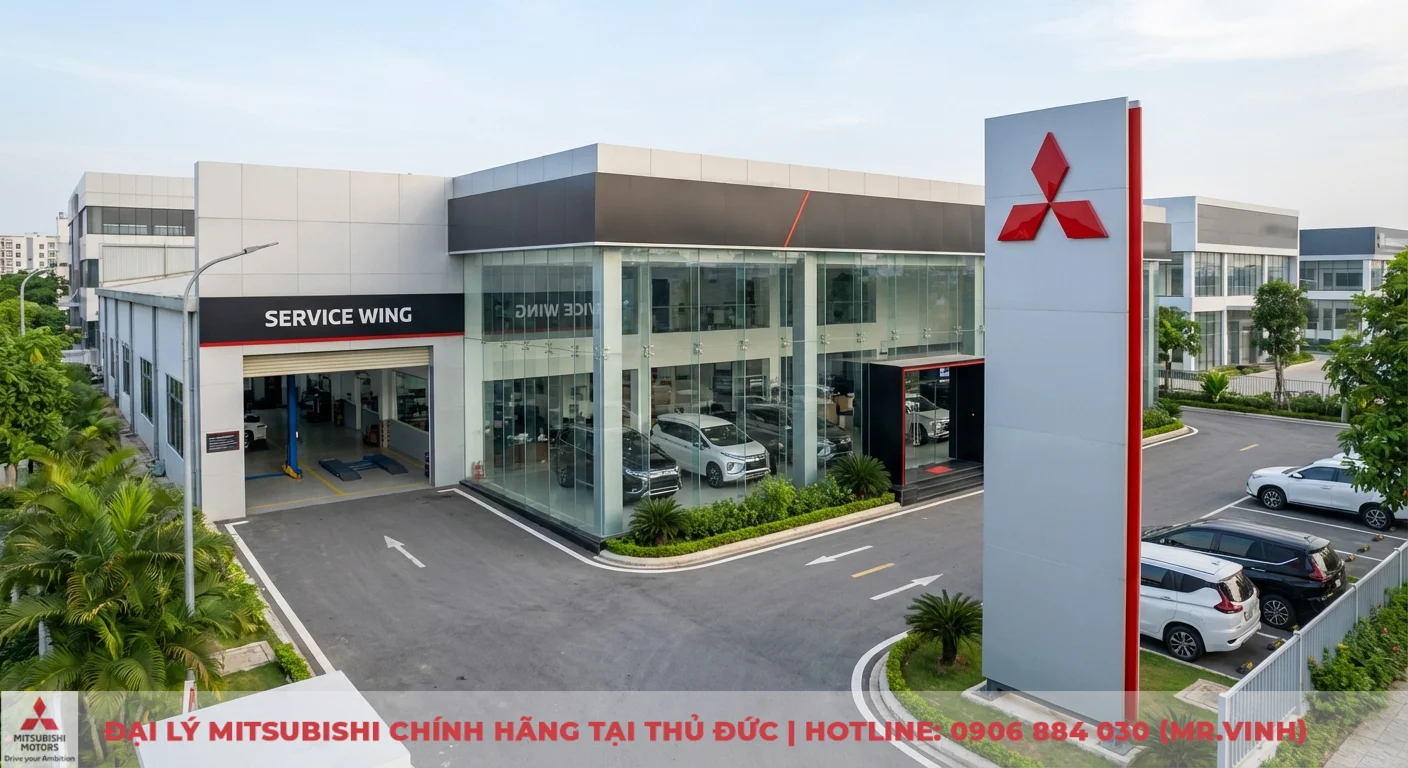 Đại lý Xpander 2026 Thủ Đức: Báo giá, lái thử & khuyến mãi 4 Đại lý Mitsubishi Thủ Đức với showroom trưng bày xe mới và khu vực dịch vụ bảo dưỡng, sửa chữa hiện đại