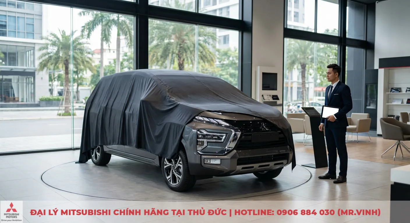 Mitsubishi Xpander Cross 2026 h&eacute; lộ thiết kế đ&egrave;n LED sắc sảo tại showroom, chuẩn bị cho thời điểm ra mắt