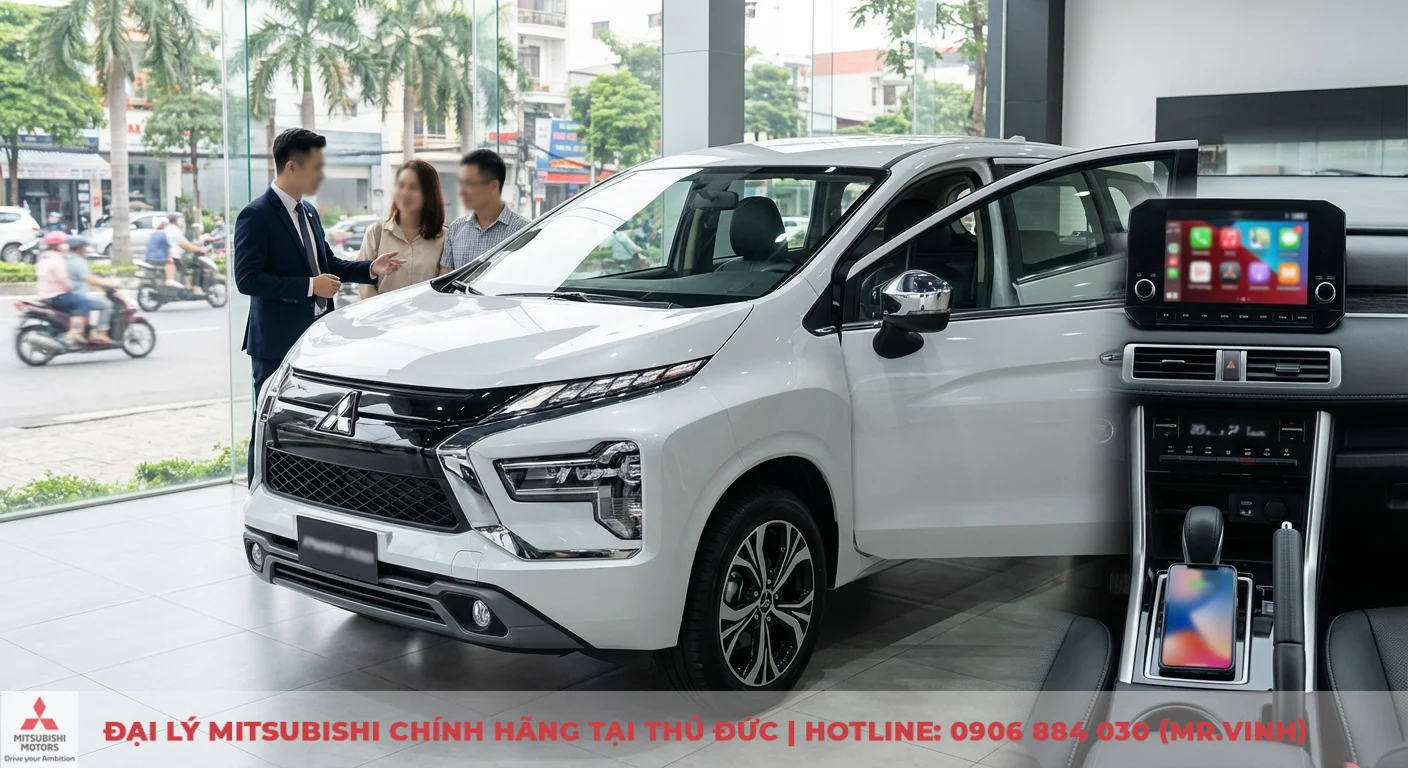Mitsubishi Xpander Cross 2026 với ngoại h&igrave;nh Dynamic Shield, đ&egrave;n LED, m&acirc;m xe v&agrave; nội thất n&acirc;ng cấp tiện nghi, m&agrave;n h&igrave;nh giải tr&iacute; lớn, sạc kh&ocirc;ng d&acirc;y