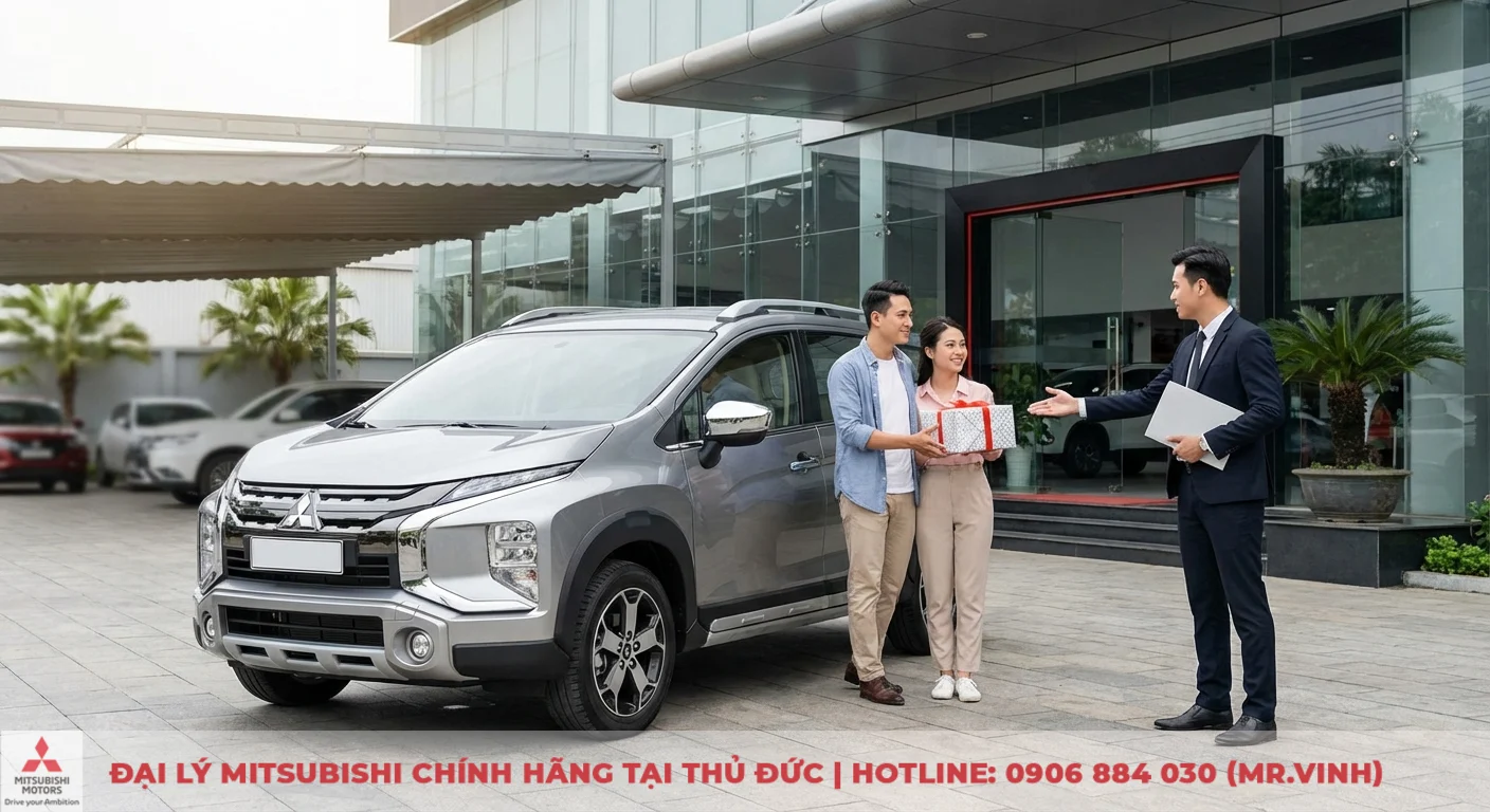 Kh&aacute;ch h&agrave;ng nhận qu&agrave; ưu đ&atilde;i đặc biệt khi l&aacute;i thử v&agrave; sở hữu Xpander Cross tại Mitsubishi Saigon 3S