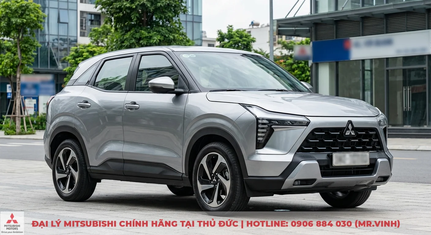 Mitsubishi Xforce 2026: Đánh giá chuyên sâu nội ngoại thất & vận hành 2 Thiết kế ngoại thất Xforce 2026 màu bạc mang phong cách SUV đô thị hiện đại, với mâm hợp kim đa chấu và cụm đèn LED nổi bật