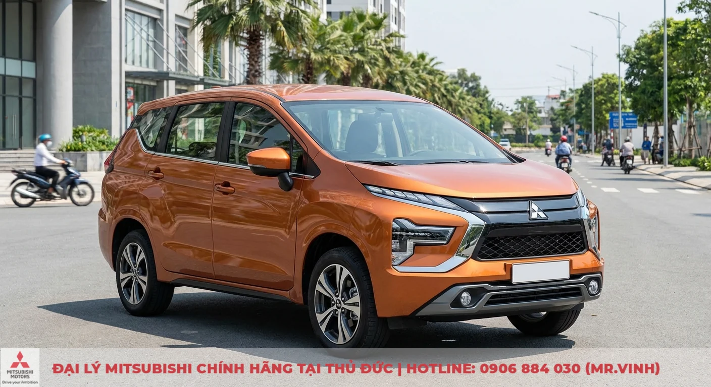 Mitsubishi Xpander Cross 2026 m&agrave;u cam thể thao với thiết kế Dynamic Shield hiện đại v&agrave; cụm đ&egrave;n LED sắc sảo