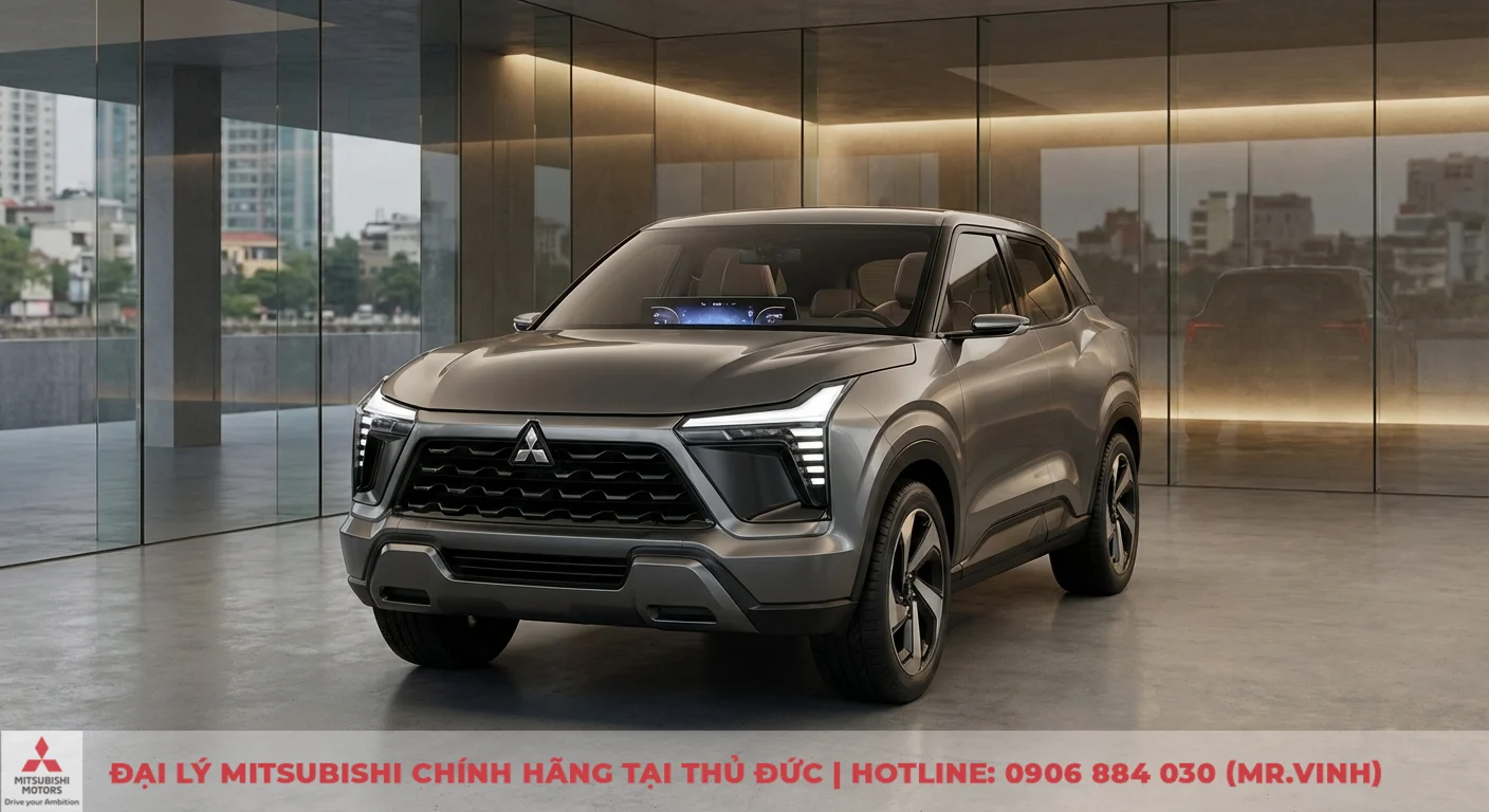 Xe SUV concept m&agrave;u x&aacute;m với lưới tản nhiệt hầm hố, đ&egrave;n LED sắc sảo, m&agrave;n h&igrave;nh rộng b&ecirc;n trong, đậu trong showroom k&iacute;nh hiện đại