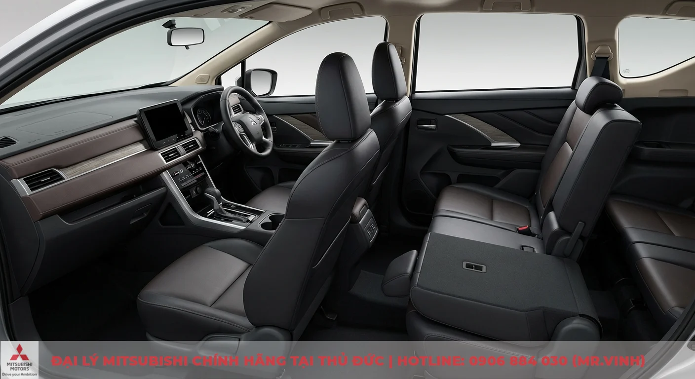 Hình ảnh Xpander Cross 2026: Cập nhật thiết kế, nội thất & ngoại thất 3 Nội thất Mitsubishi Xpander Cross 2026 với bảng điều khiển hiện đại, chất liệu da cao cấp và hàng ghế linh hoạt gập phẳng