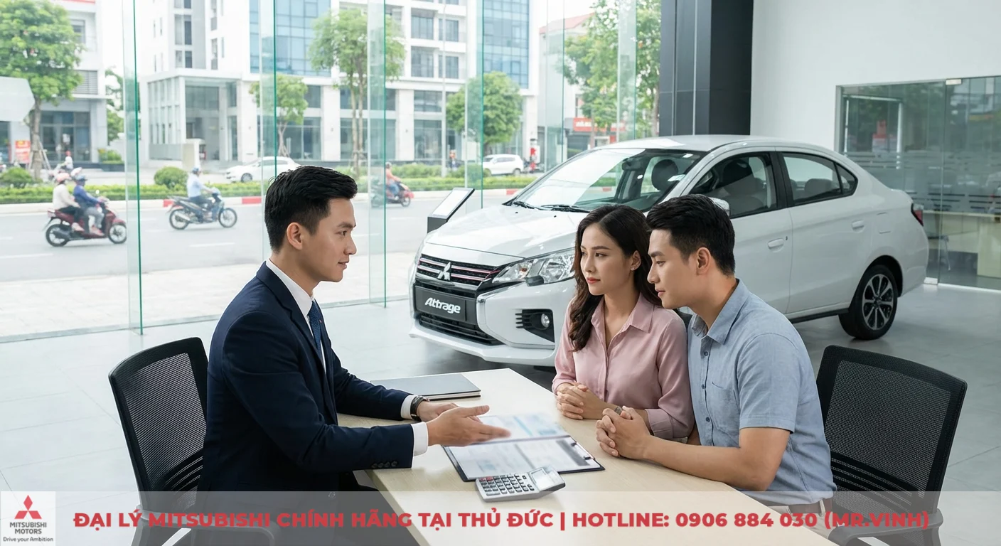 Mitsubishi Attrage MT 2026: Cập nhật giá, lăn bánh và trang bị mới 4 Khách hàng được tư vấn các gói hỗ trợ mua Mitsubishi Attrage trả góp linh hoạt về lãi suất và thời gian vay