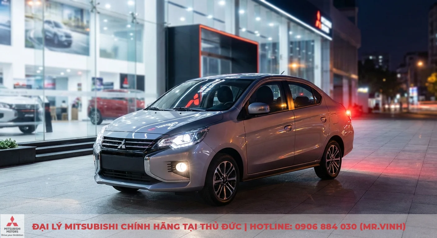 Mitsubishi Attrage với hệ thống đ&egrave;n LED chiếu s&aacute;ng to&agrave;n diện, nổi bật t&iacute;nh năng ngoại thất hiện đại