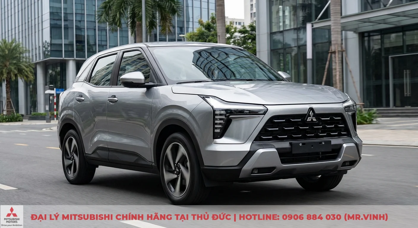 Xforce 2026 m&agrave;u bạc với thiết kế ngoại thất Dynamic Shield tiến h&oacute;a, lưới tản nhiệt bề thế v&agrave; đường g&acirc;n sắc n&eacute;t