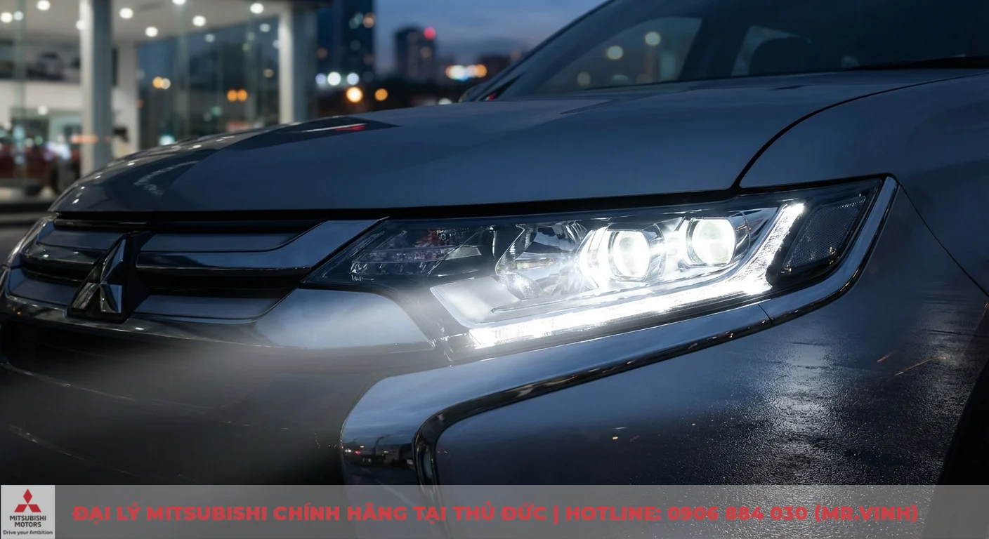 Ngoại thất Xpander Cross 2026: Phân tích thiết kế & điểm nhấn 4 Đèn chiếu sáng LED công nghệ cao của xe ô tô sáng rõ, nâng tầm hiệu quả chiếu sáng và trải nghiệm lái