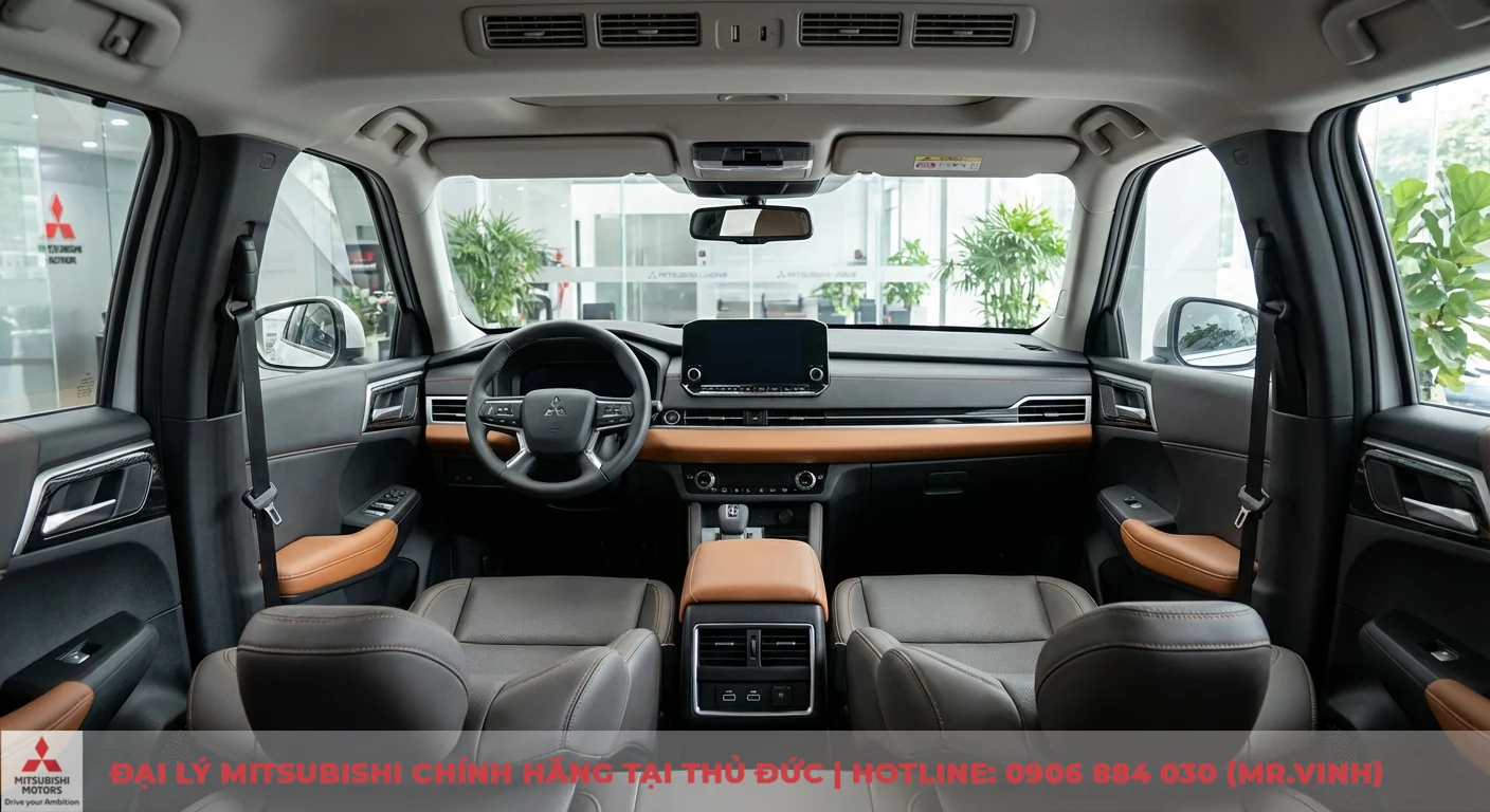 Thông số Xpander 2026 dự kiến: Kích thước, động cơ và nâng cấp mới nhất 4 Nội thất Xpander 2026 với khoang lái hiện đại, màn hình giải trí trung tâm lớn, ghế da và tiện nghi sạc USB mang đến trải nghiệm đẳng cấp