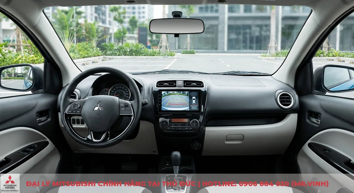 Nội thất xe với m&agrave;n h&igrave;nh hiển thị camera l&ugrave;i, cảm biến đỗ xe, cải tiến tiện nghi hỗ trợ l&aacute;i v&agrave; an to&agrave;n chủ động