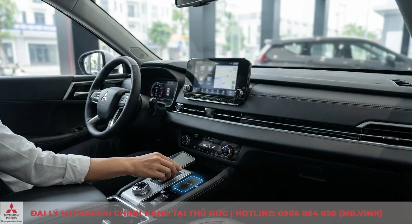 Tiện nghi Destinator 2026: Khám phá chi tiết công nghệ tiên tiến 3 Nội thất xe hơi hiện đại với màn hình thông tin giải trí, bảng điều khiển điều hòa tự động và sạc không dây cho điện thoại