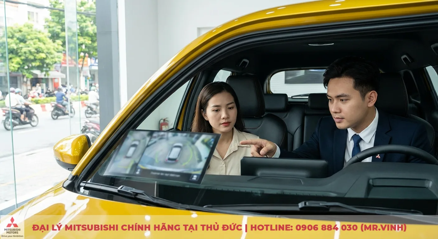 C&ocirc;ng nghệ camera 360 độ hiển thị tr&ecirc;n m&agrave;n h&igrave;nh, hỗ trợ l&aacute;i xe v&agrave; an to&agrave;n chủ động cho mẫu SUV Mitsubishi Xforce