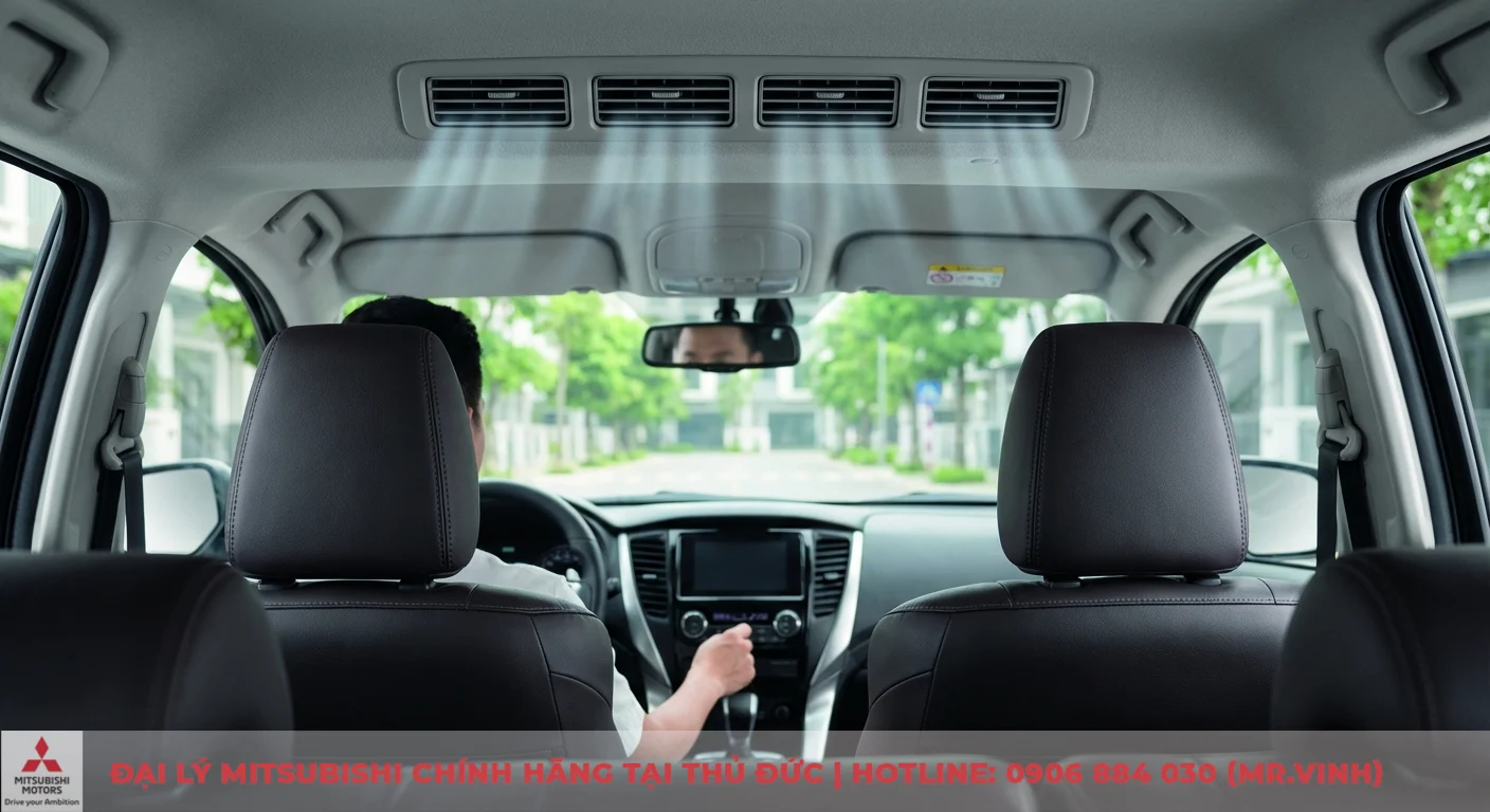 Tiện &iacute;ch nội thất: hệ thống điều h&ograve;a tự động với cửa gi&oacute; h&agrave;ng ghế sau gi&uacute;p ph&acirc;n bổ kh&ocirc;ng kh&iacute; m&aacute;t mẻ, tối ưu sự thoải m&aacute;i