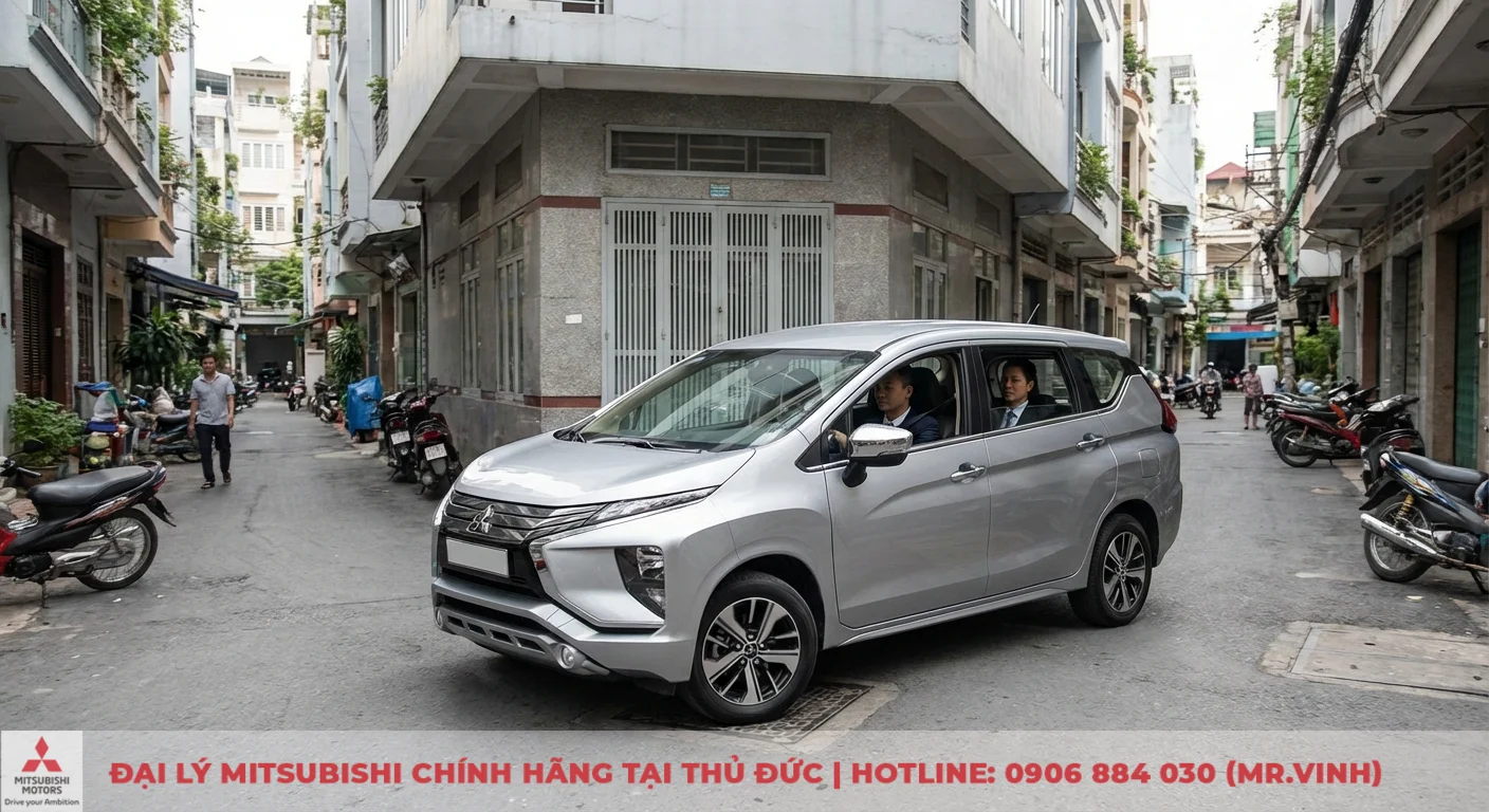 Xpander 2026 vận h&agrave;nh tối ưu, dễ d&agrave;ng xoay trở trong con hẻm nhỏ đ&ocirc; thị đ&ocirc;ng đ&uacute;c với nhiều xe m&aacute;y