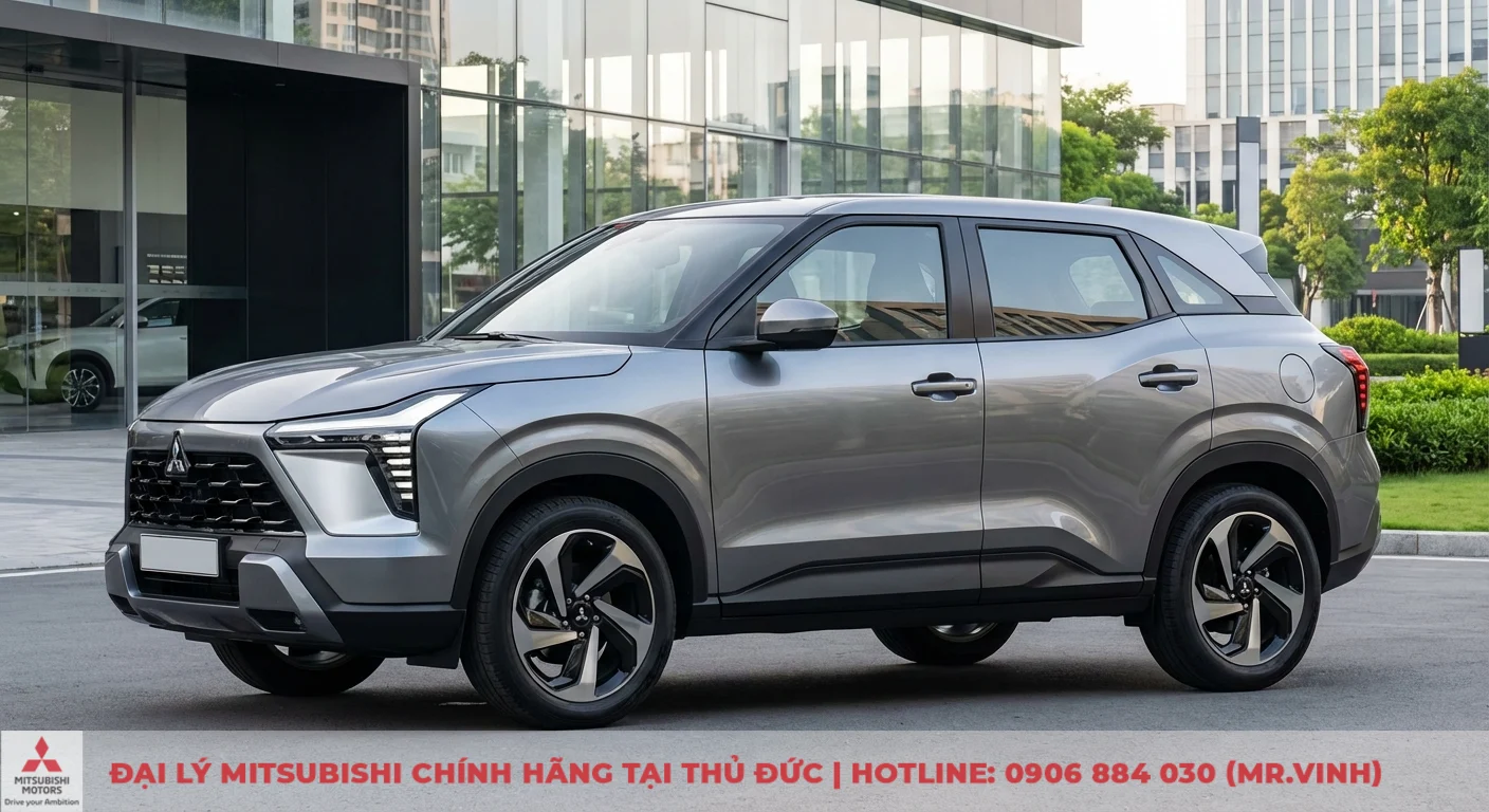 Mitsubishi Xforce 2026 với thiết kế ngoại thất Dynamic Shield thế hệ mới, cụm đ&egrave;n LED sắc sảo v&agrave; m&acirc;m đa chấu thể thao