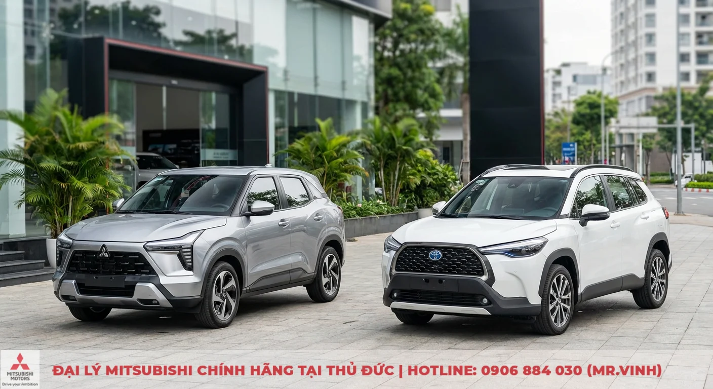 So s&aacute;nh Mitsubishi Xforce v&agrave; Toyota Corolla Cross cạnh nhau gi&uacute;p kh&aacute;ch h&agrave;ng dễ d&agrave;ng đưa ra quyết định mua xe