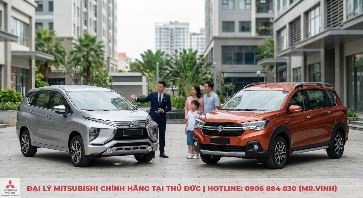 Mitsubishi Xpander bạc v&agrave; Suzuki XL7 cam nổi bật tr&ecirc;n thị trường MPV 7 chỗ, được giới thiệu cho gia đ&igrave;nh Việt