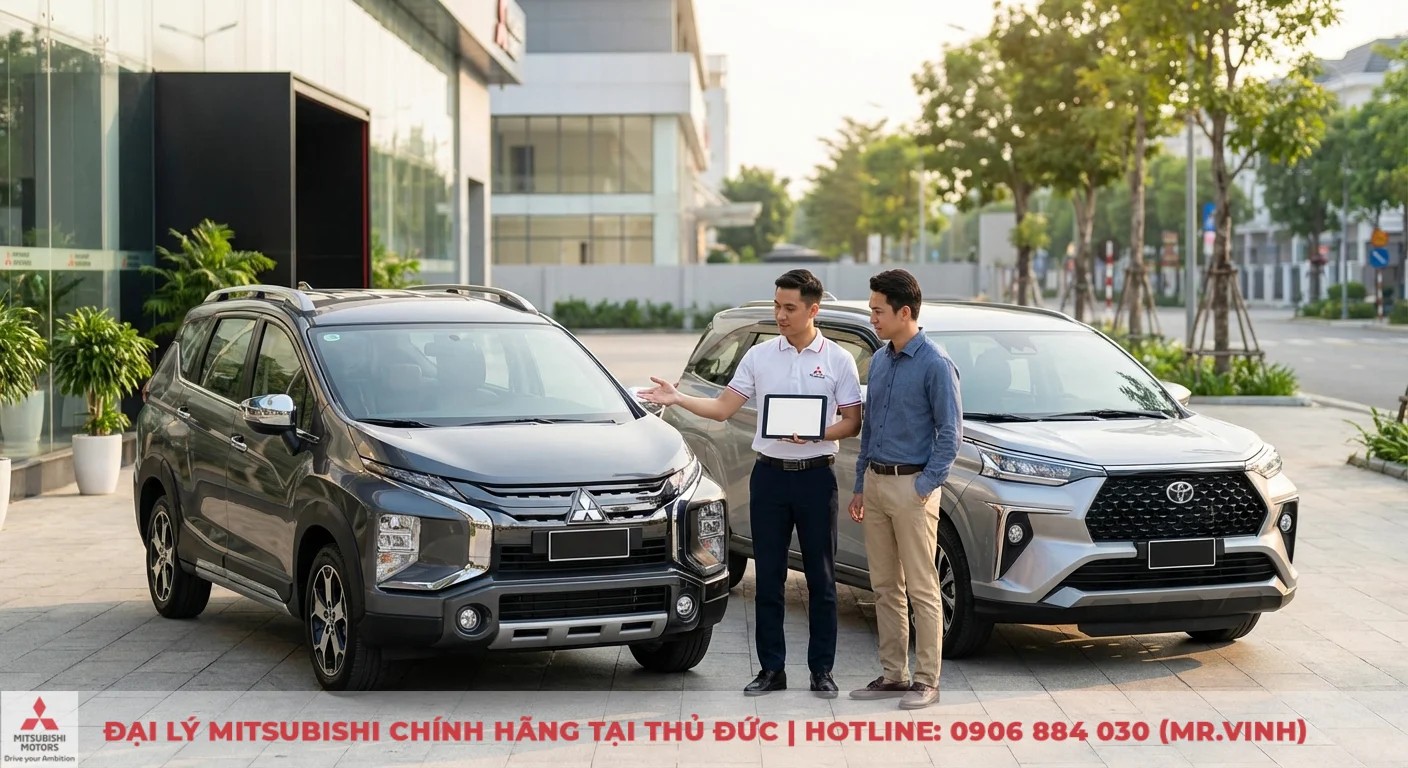 So sánh Xpander Cross 2026 và Veloz Cross: Giá, trang bị, an toàn 2 Nhân viên tư vấn giới thiệu so sánh giá bán và chi phí lăn bánh Mitsubishi Xpander Cross và Toyota Veloz Cross