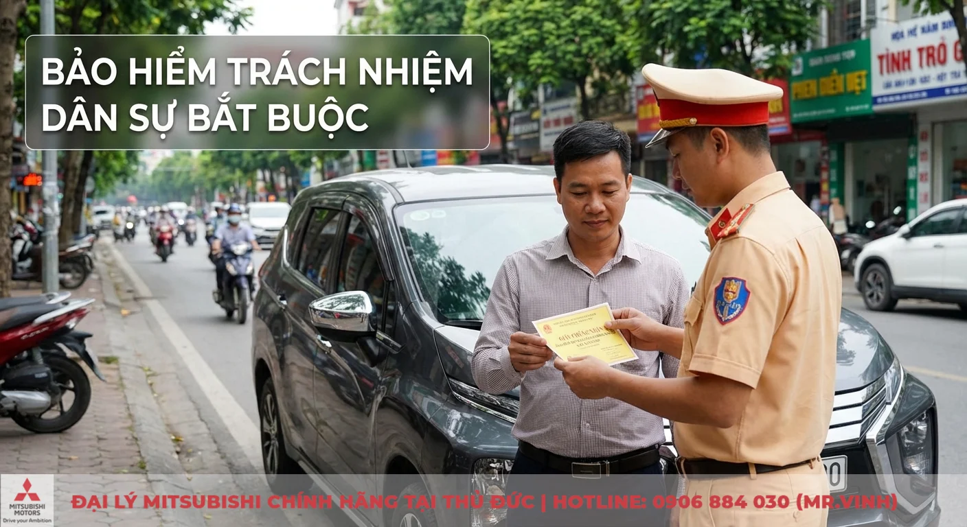 Bảo hiểm tr&aacute;ch nhiệm d&acirc;n sự xe &ocirc; t&ocirc; bắt buộc được cảnh s&aacute;t giao th&ocirc;ng kiểm tra giấy tờ từ chủ xe tr&ecirc;n đường phố