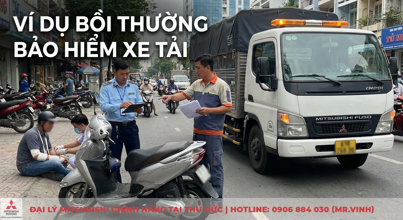 Bảo hiểm dân sự xe ô tô tải: biểu phí, quyền lợi & mua ở đâu? 3 Bồi thường bảo hiểm xe tải Mitsubishi Fuso va chạm xe máy, cơ quan chức năng lập biên bản, giám định thiệt hại và chăm sóc người bị nạn