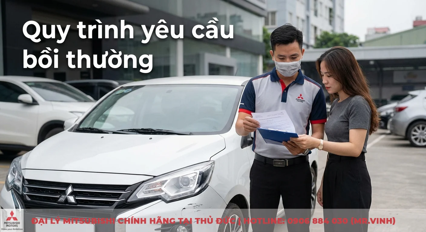 Bảo hiểm người ngồi trên xe ô tô: Quyền lợi, mức bồi thường, phí 1 Quy trình yêu cầu bồi thường tai nạn xe được nhân viên hướng dẫn khách hàng xem xét tài liệu, kiểm tra xe bị hư hỏng