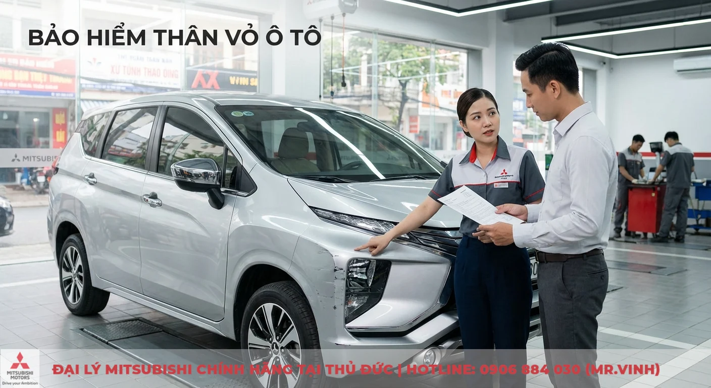 Gi&aacute; bảo hiểm th&acirc;n vỏ xe hơi phụ thuộc v&agrave;o gi&aacute; trị, loại xe như Mitsubishi Xpander v&agrave; Triton được tư vấn tr&ecirc;n m&aacute;y t&iacute;nh bảng