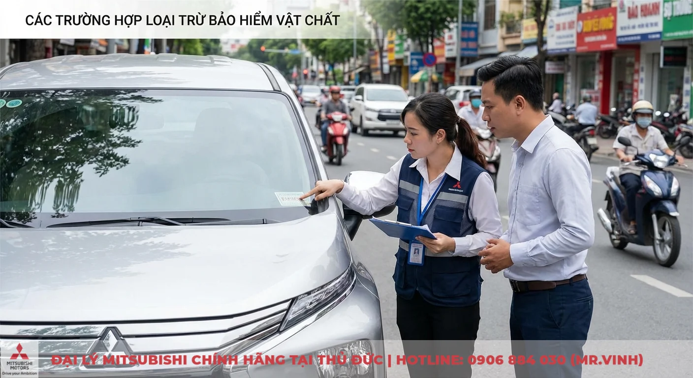 Bảo hiểm vật chất xe ô tô: quyền lợi, phí & quy trình bồi thường 3 Bảo hiểm vật chất: Khách hàng và nhân viên kiểm tra giấy tờ xe để nắm rõ các trường hợp loại trừ bồi thường