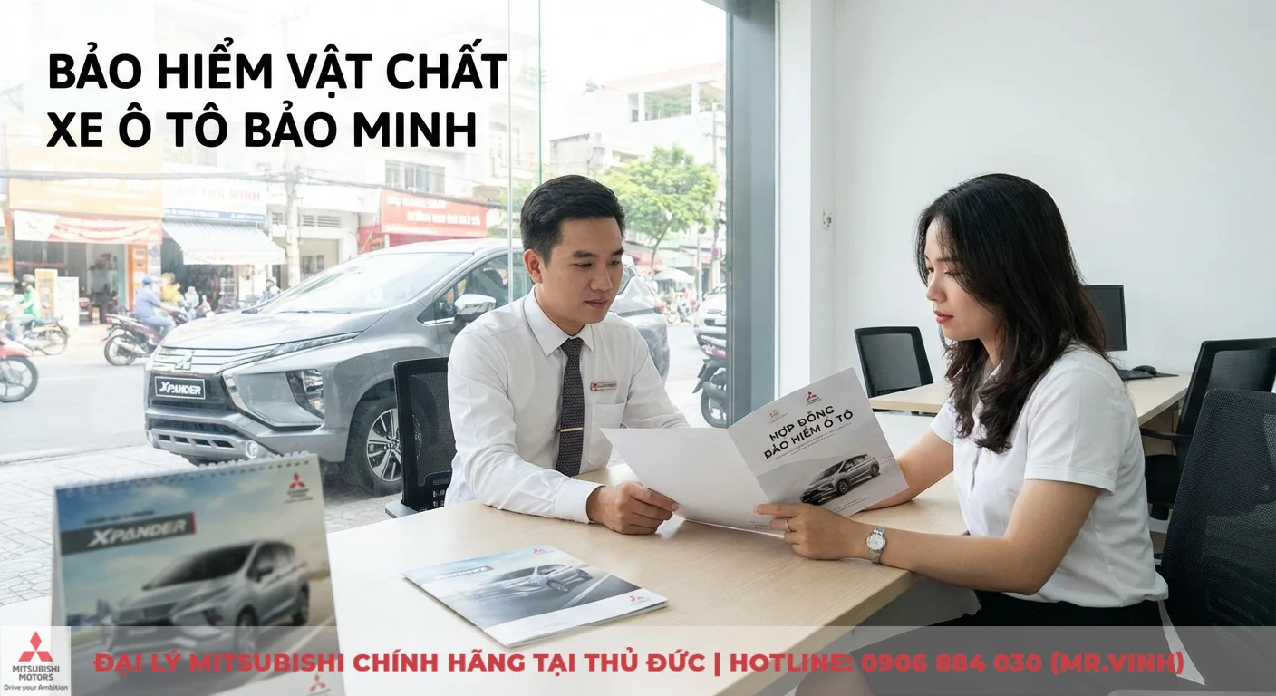 Bảo hiểm vật chất xe ô tô Bảo Minh: quyền lợi, phí & bồi thường 1 Bảo hiểm vật chất xe ô tô Bảo Minh giúp bảo vệ tài chính chủ xe, được tư vấn hợp đồng chi tiết tại đại lý với mẫu xe Xpander