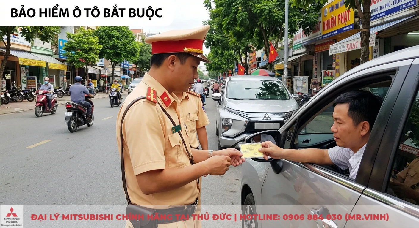 Bảo hiểm &ocirc; t&ocirc; bắt buộc l&agrave; loại giấy tờ quan trọng, cảnh s&aacute;t giao th&ocirc;ng thường kiểm tra để đảm bảo tu&acirc;n thủ ph&aacute;p luật