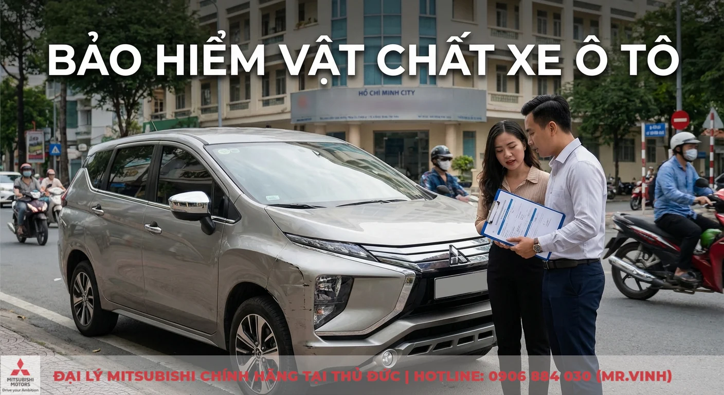 Bảo hiểm vật chất xe &ocirc; t&ocirc;: Kh&aacute;ch h&agrave;ng v&agrave; tư vấn vi&ecirc;n đang thảo luận thủ tục bồi thường cho xe bị hư hỏng sau va chạm