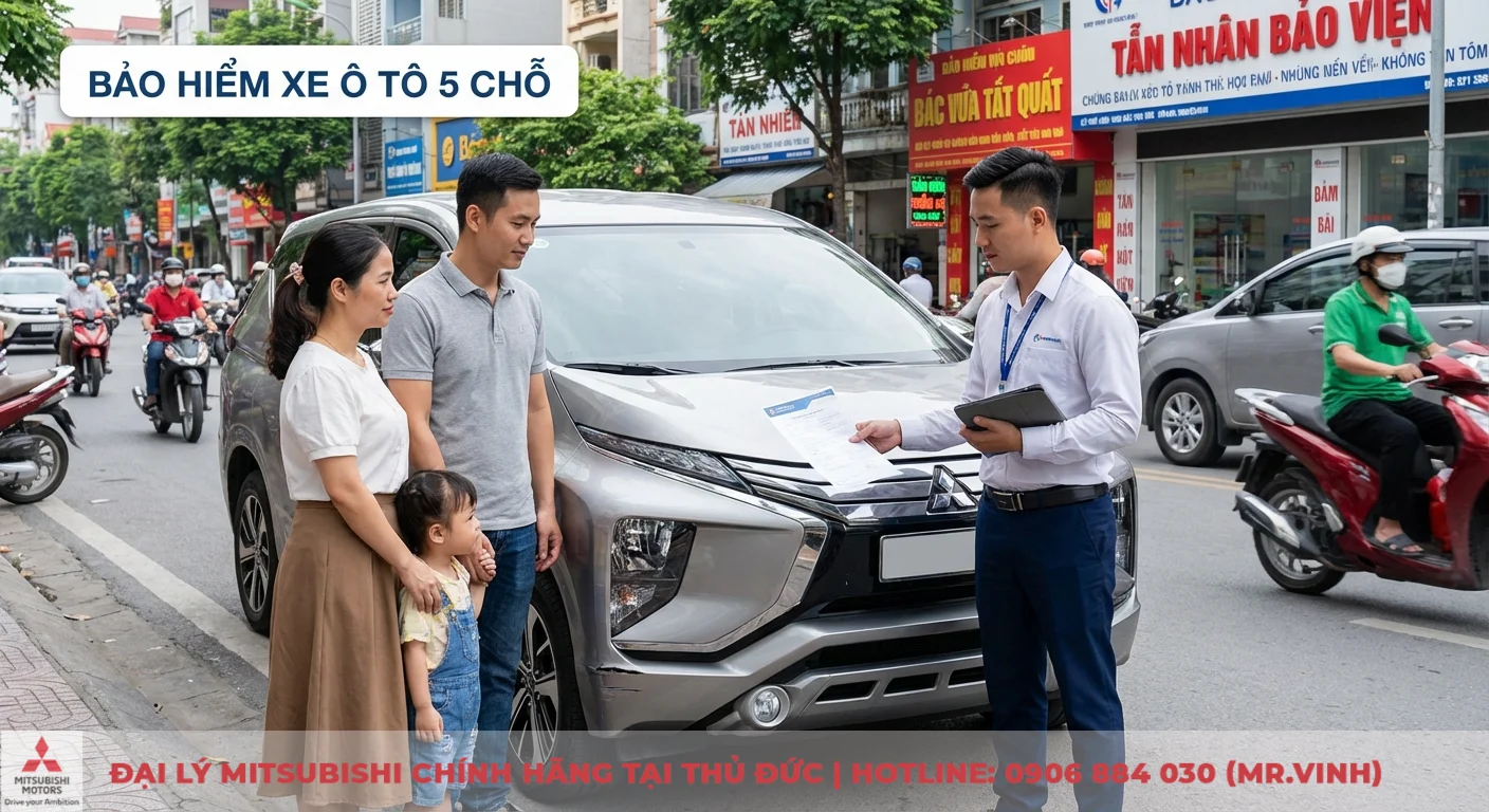 Bảo hiểm xe ô tô 5 chỗ: Giá, quyền lợi, phí bắt buộc và nơi mua cập nhật 2026 1 Bảo hiểm xe ô tô 5 chỗ giúp gia đình chủ xe an tâm giảm thiểu gánh nặng tài chính khi được tư vấn hợp đồng