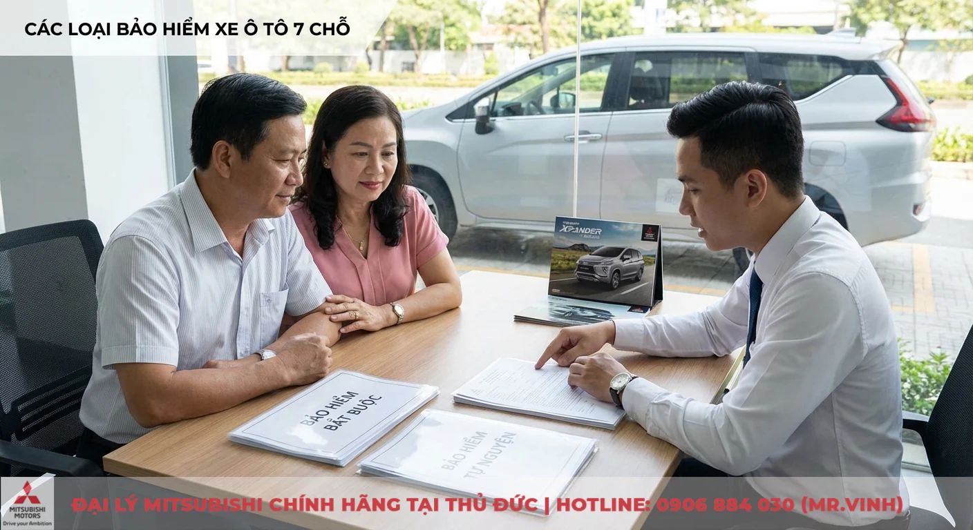 Bảo hiểm xe ô tô 7 chỗ: Quyền lợi, giá, phí bắt buộc và bồi thường 1 Bảo hiểm xe ô tô 7 chỗ với các loại bắt buộc và tự nguyện được khách hàng tìm hiểu qua hồ sơ chi tiết