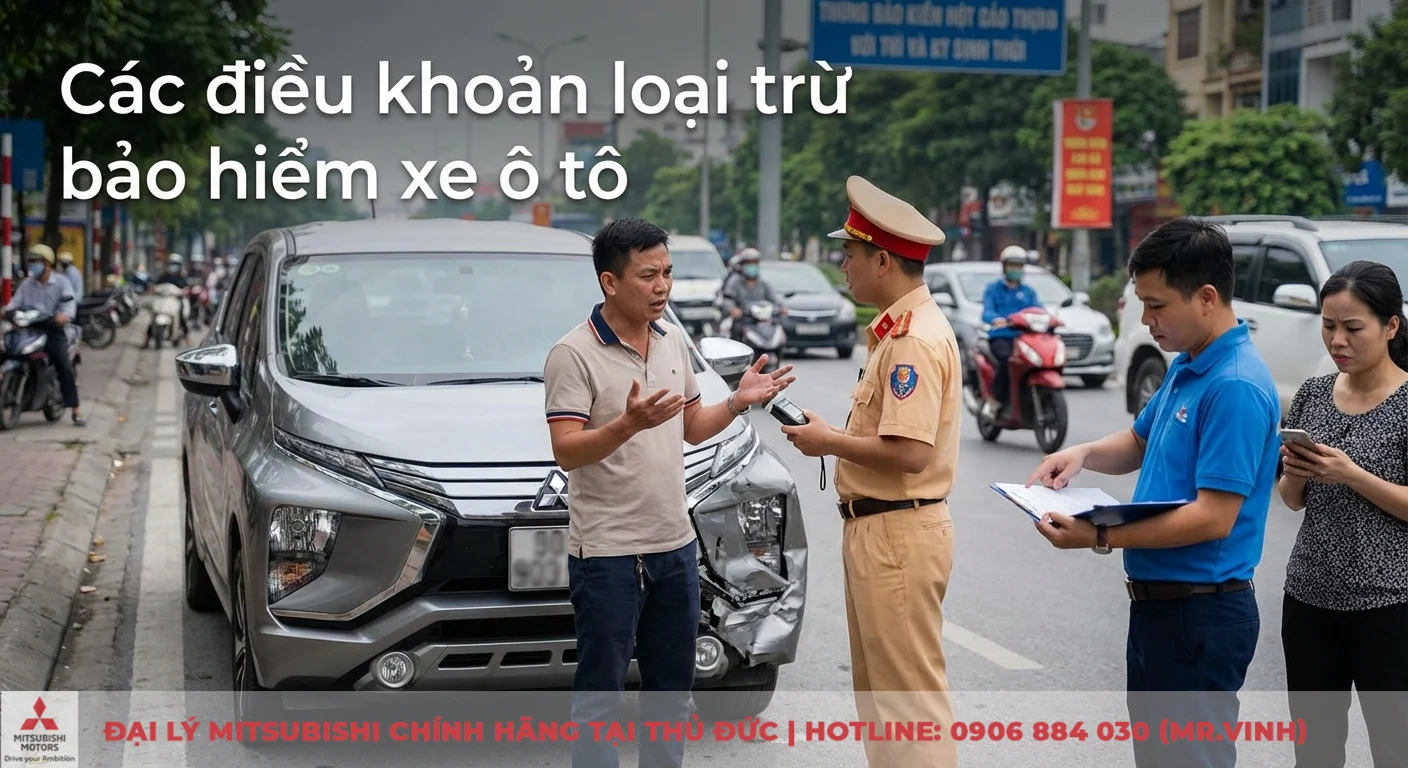 C&aacute;c điều khoản loại trừ bảo hiểm xe &ocirc; t&ocirc; quyết định việc bồi thường khi xe hư hỏng, c&oacute; cảnh s&aacute;t xử l&yacute; hiện trường
