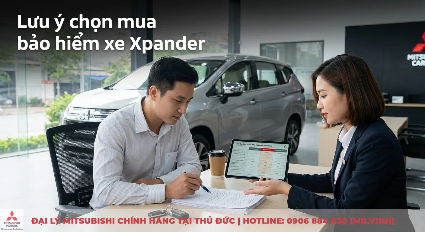 Bảo hiểm xe Xpander: chọn gói, phí & quy trình bồi thường 3 Bảo hiểm xe Xpander: Xem xét điều khoản hợp đồng và so sánh gói bảo hiểm với tư vấn viên tại showroom