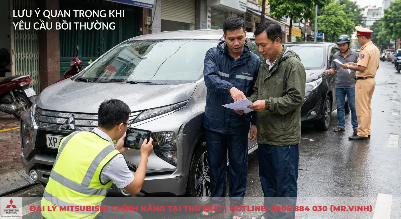 Bồi thường bảo hiểm xe ô tô: quyền lợi, hồ sơ, quy trình xử lý 3 Yêu cầu bồi thường bảo hiểm xe ô tô liên quan công an tại hiện trường, giám định viên ghi nhận hư hại và người dân xem xét giấy tờ