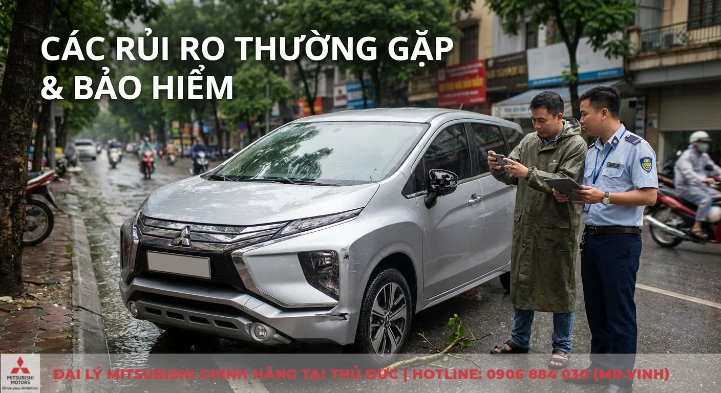 Có nên mua bảo hiểm vật chất xe ô tô: Lợi ích, rủi ro & kinh nghiệm. 3 Các rủi ro thường gặp với xe ô tô như va chạm, cây đổ gây hư hại, đang được nhân viên bảo hiểm đánh giá