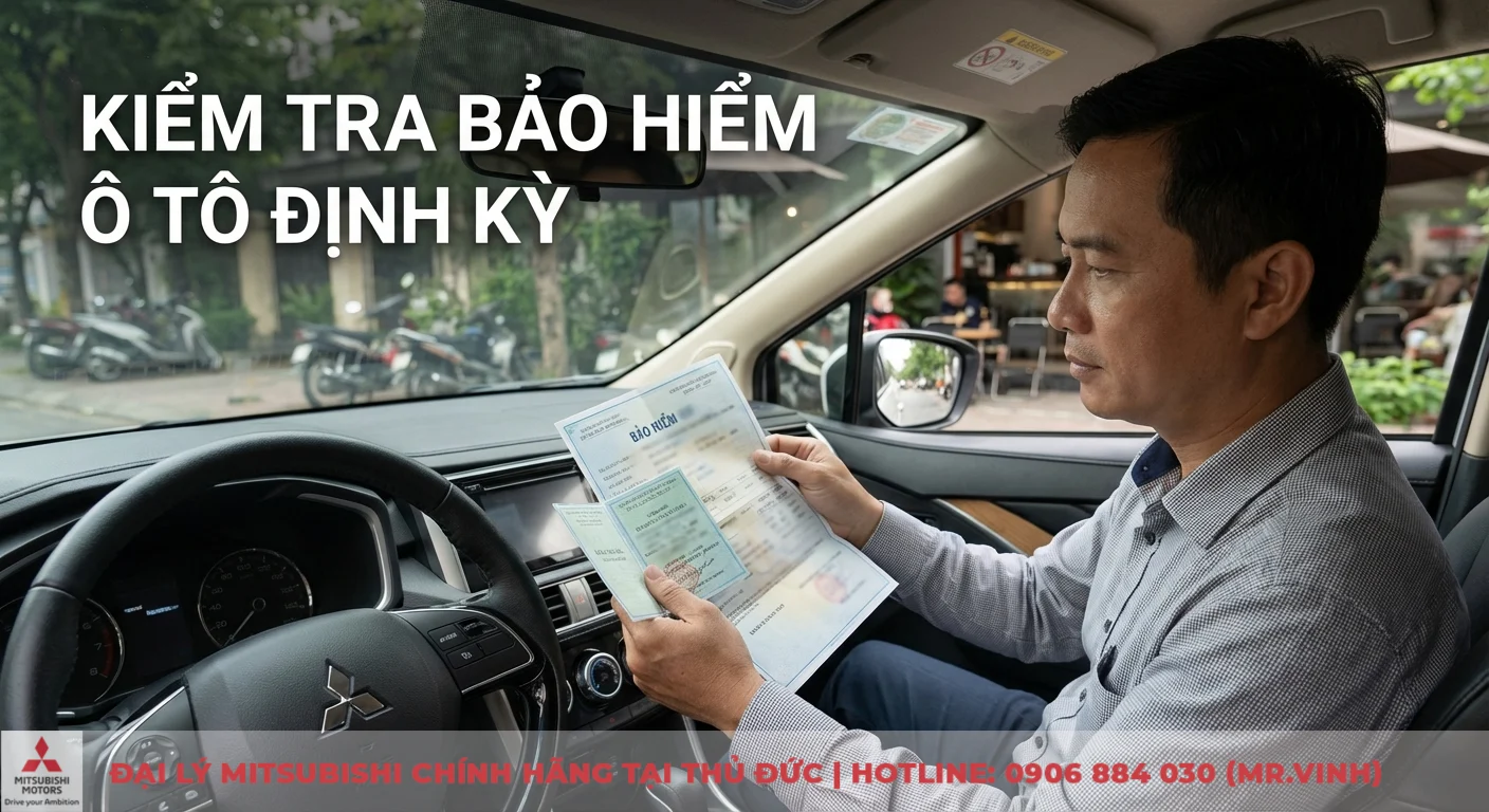 Kiểm tra bảo hiểm xe ô tô: Hướng dẫn cách check online, QR Code 1 Kiểm tra bảo hiểm ô tô định kỳ giúp nắm bắt hiệu lực và thời hạn, tránh bị phạt, với tài xế đang xem các giấy tờ bảo hiểm