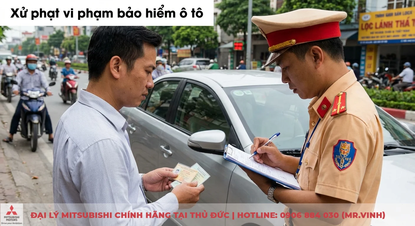 Mức phạt không có bảo hiểm xe ô tô: Cập nhật quy định 2026 3 Xử phạt vi phạm bảo hiểm ô tô hết hạn khi tài xế xuất trình giấy tờ cho cảnh sát