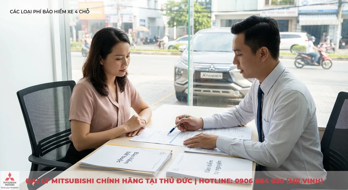 Phí bảo hiểm xe ô tô 4 chỗ: hướng dẫn cách tính, báo giá chi tiết 1 Các loại phí bảo hiểm xe ô tô 4 chỗ, với chuyên viên tư vấn phân biệt bảo hiểm bắt buộc và tự nguyện qua tài liệu rõ ràng