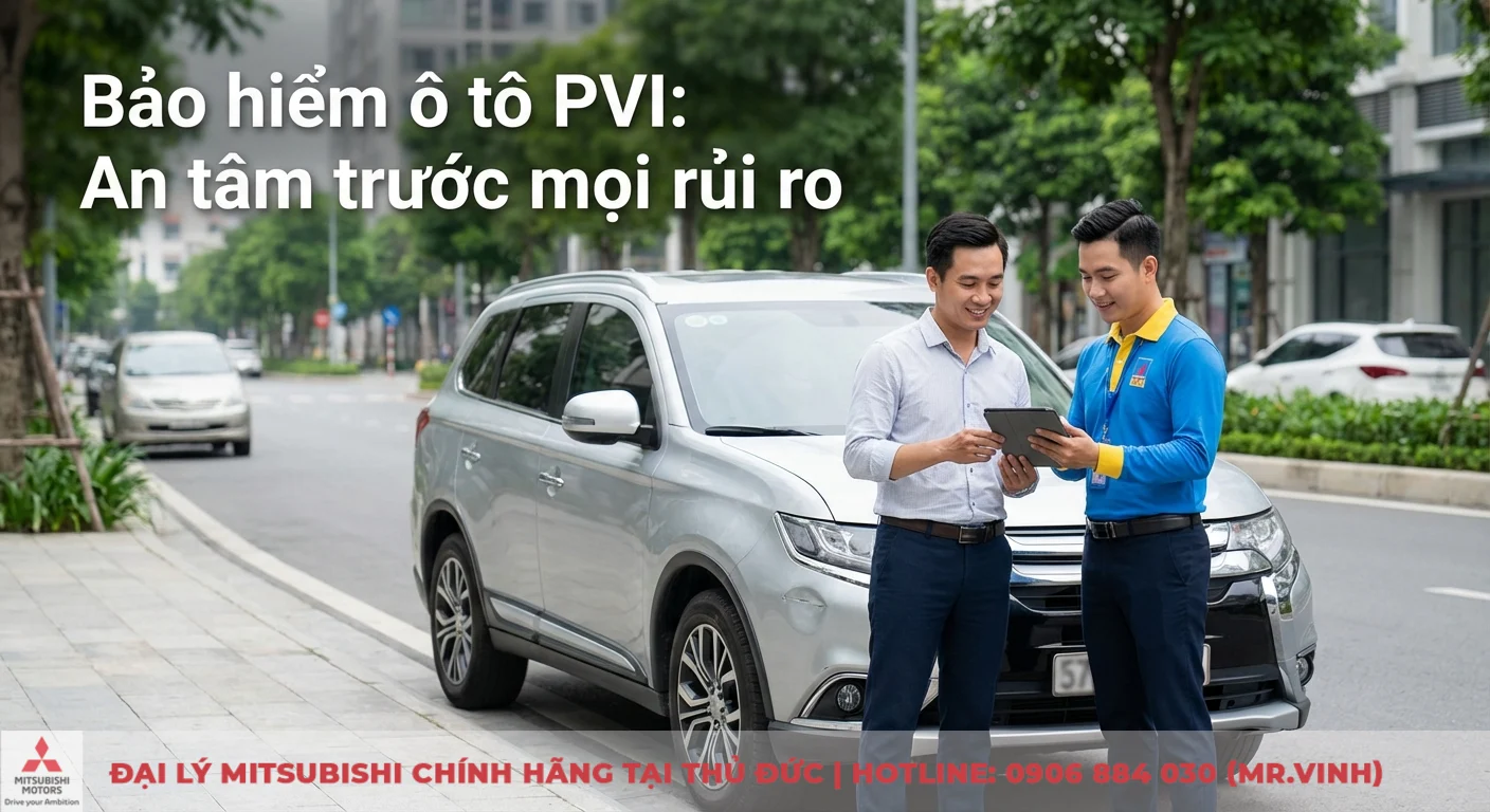 Phí bảo hiểm xe ô tô PVI: cách tính, bảng phí cập nhật 2026 1 Bảo hiểm xe ô tô PVI giúp chủ xe an tâm với gói bảo hiểm toàn diện, được tư vấn chi tiết trên máy tính bảng cạnh xe