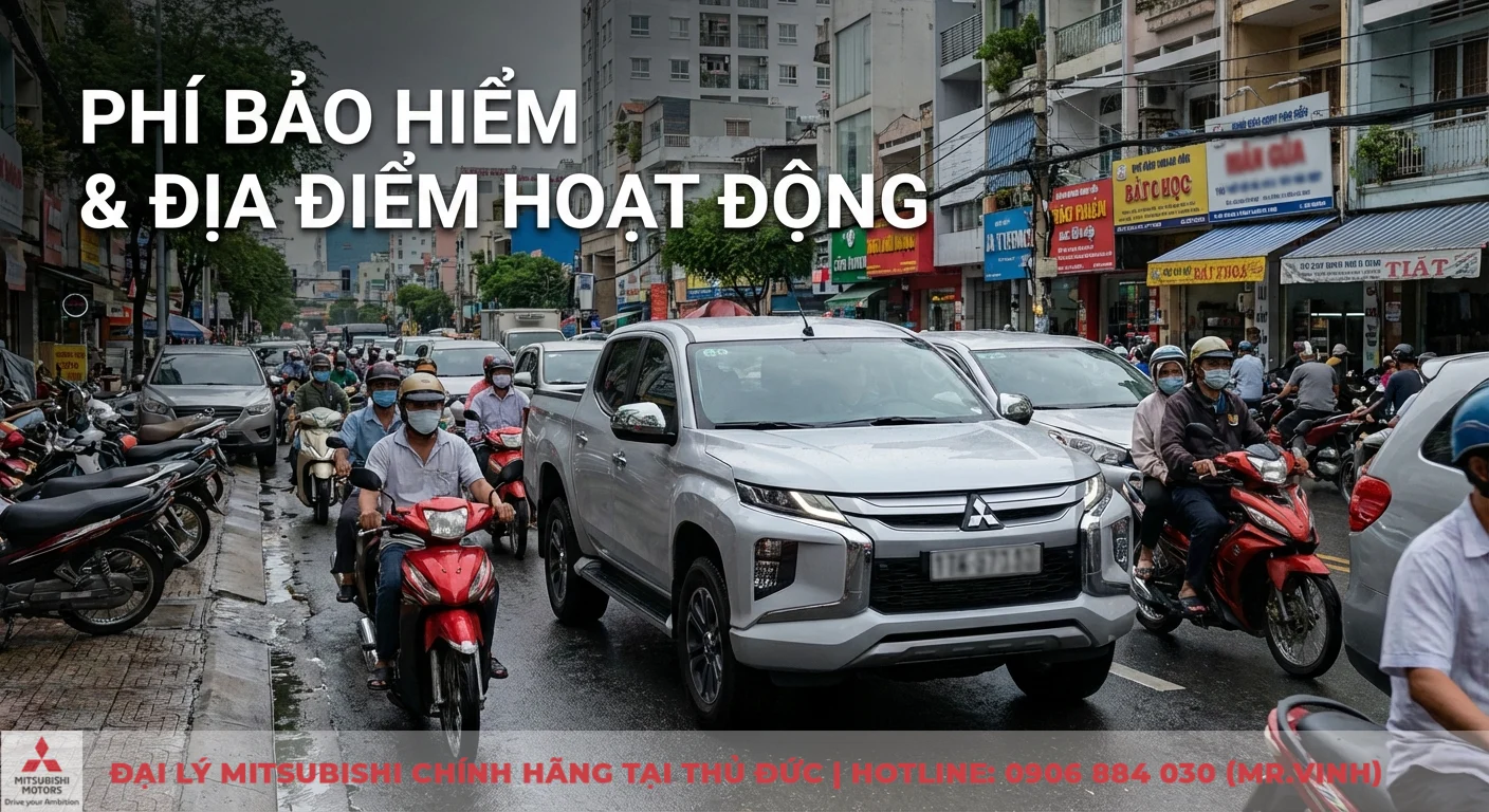 Ph&iacute; bảo hiểm xe Triton v&agrave; địa điểm hoạt động tại th&agrave;nh phố lớn với mật độ giao th&ocirc;ng cao